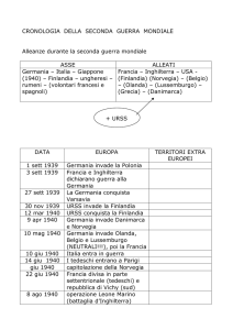 CRONOLOGIA DELLA SECONDA GUERRA MONDIALE Alleanze