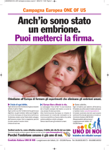 Anch`io sono stato un embrione.