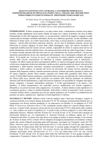 blocco continuo con tap block, cateterismo epidurale e