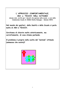L`approccio comportamentale, ABA e TEACCH nell