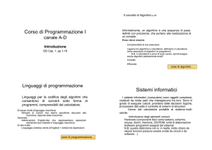 Corso di Programmazione I Sistemi informatici