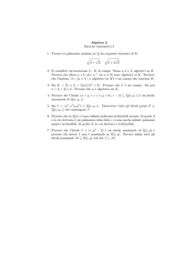 Algebra 2 Esercizi riassuntivi/4 1. Trovare il polinomio minimo su Q