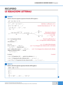 Le equazioni letterali - Zanichelli online per la scuola