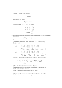 1 1. Calcolate la derivata di ln x (1 punto) Risposta 1 x 2. Integrale di