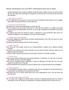 Alcune informazioni sul virus HPV: informazioni brevi per le