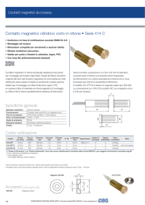 Specifiche generali Codici ordinazione Contatto magnetico