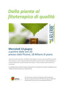 Dalla pianta al fitoterapico di qualità Dalla pianta al fitoterapico di