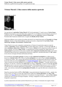 Tristan Murail. L`idea sonora della musica spettrale