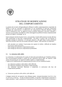 STRATEGIE DI MODIFICAZIONE DEL COMPORTAMENTO