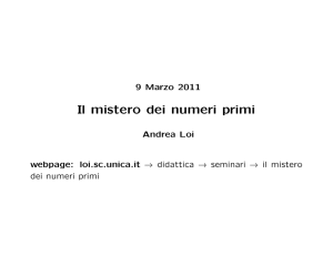 Il mistero dei numeri primi - Andrea Loi