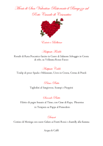 Menù di San Valentino Ristorante il Bragozzo sul Porto Canale di