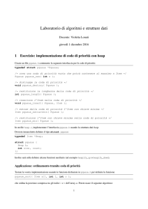 Laboratorio di algoritmi e strutture dati