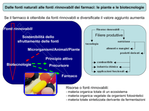 BIOTECNOLOGIE VEGETALI COME FONTI DI PRODOTTI
