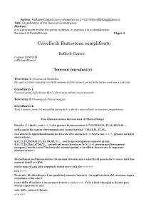 Crivello di Eratostene semplificato