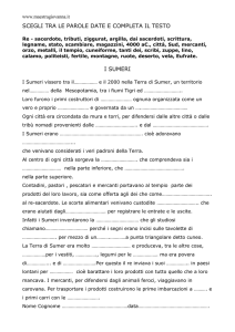 I Sumeri: Esercizi di Storia per la Scuola Primaria