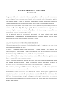 L`alimentazione religiosa - Accademia del Cerimoniale