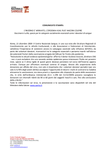 COMUNICATO STAMPA L`INVERNO E` ARRIVATO, L`EPIDEMIA