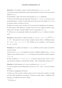 ANALISI MATEMATICA B Esercizio 1. Si consideri il campo