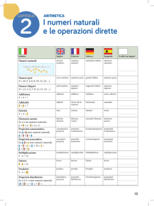 I numeri naturali e le operazioni dirette