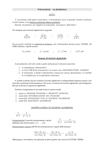 FRAZIONE ALGEBRICA