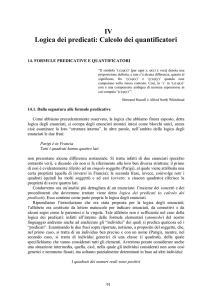 IV Logica dei predicati: Calcolo dei quantificatori