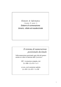 Il sistema di numerazione posizionale decimale