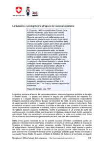 La Svizzera e i profughi ebrei all`epoca del nazionalsocialismo