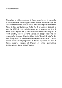 Marco Molendini Giornalista e critico musicale di lunga esperienza