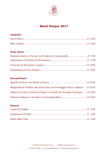 Menù Pasqua 2017 - Fonte Dell` Astore