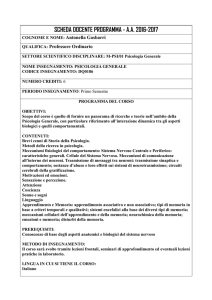 Psicologia generale M - Dipartimento di Scienze umane