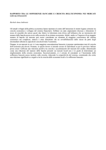 2. Rapporto tra le sofferenze bancarie e crescita dell`economia nei