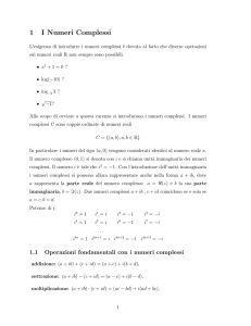 1 I Numeri Complessi