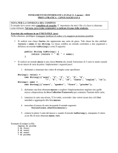 Esempio di output su file