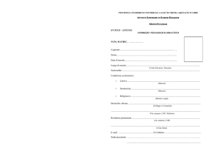 SCHEDA ISCRIZIONE LIC.ME ITA Indirizzo Pedagogico