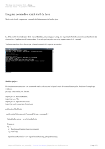 Eseguire comandi o script shell da Java