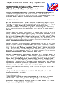 Progetto finanziato Forma.Temp “Inglese base”