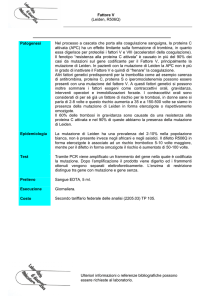 Fattore V (Leiden, R506Q) Ulteriori informazioni o referenze
