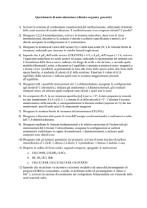 Questionario di autovalutazione (chimica organica generale) 1