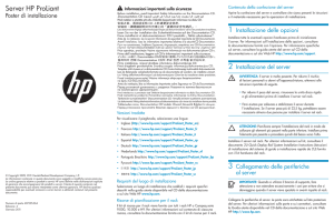 Server HP ProLiant Poster di installazione