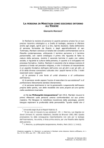 la persona in maritain come discorso intorno all`essere - I-LEX