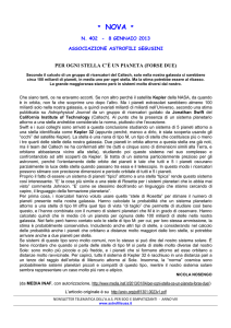 Per ogni stella c`è un pianeta (forse due)