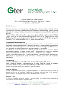 Corso di formazione teorico-pratico “GIS e DBMS Free e Open