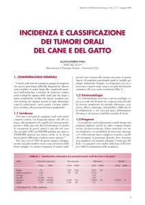 incidenza e classificazione dei tumori orali del cane e
