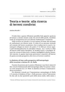 Teoria e teorie: alla ricerca di terreni condivisi