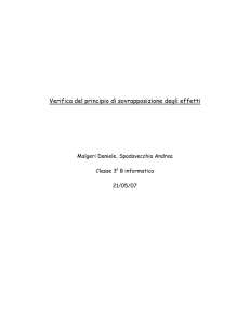 Verifica del principio di sovrapposizione degli effetti