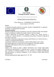 programma di matematica 4al - Liceo Rechichi – Polistena