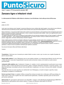 Stampa - Zanzara tigre e infezioni virali