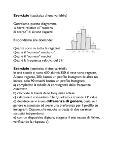 Esercizio (statistica di una variabile) Guardiamo questo diagramma