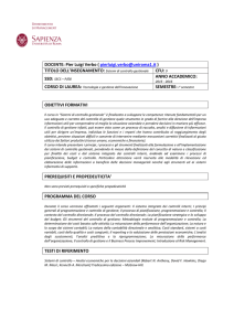 DOCENTE: Pier Luigi Verbo (  ) CFU: 9