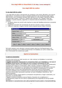 Uso degli oggetti ADO da codice VB6
